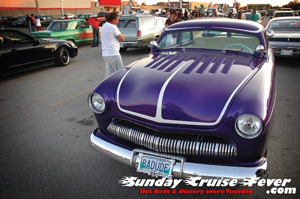 Clarence's 1950 Mercury lead sled Clarence's choptop Mercury leadsled is